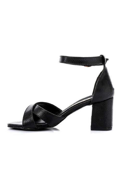 Cross Strap Flocked High Heels Sandals