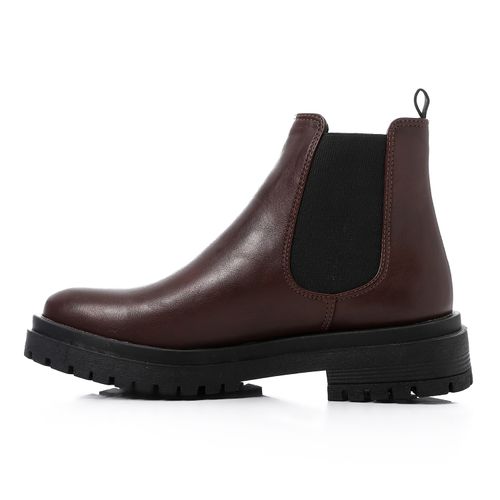 Burgundy Leather Ankle Boot