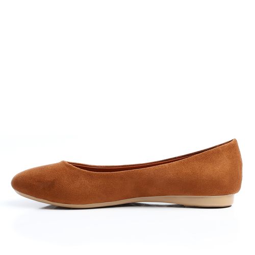 Camel Suede Ballet Flats