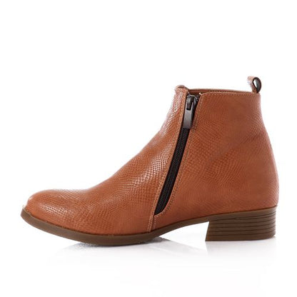 Havan Chic Embossed Leather Boots