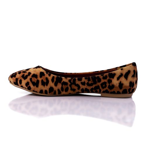 Tiger Suede Ballet Flats
