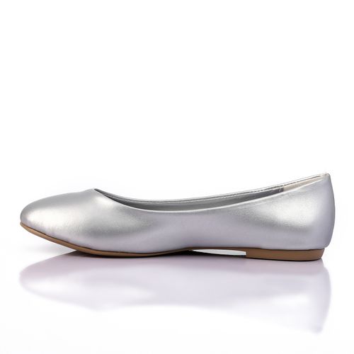 Silver Metallic Ballet Flats