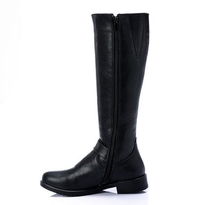 Textured Leather Knee High Boot