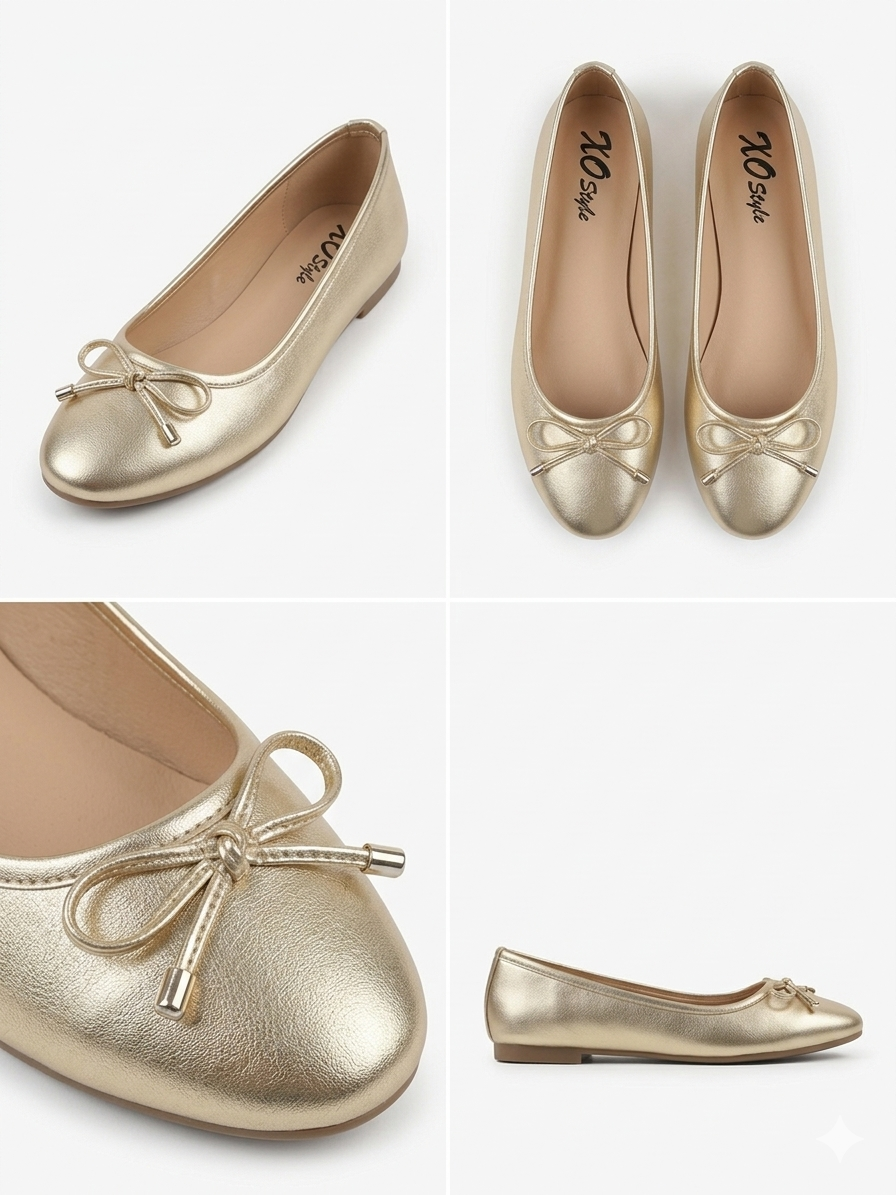 Bow Detail Ballet Flats - 1672