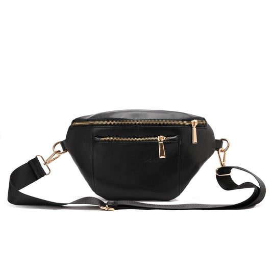 Leather Fanny Bag - Black