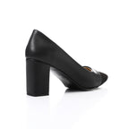 Faux Leather Pointed-Toe Block Heels
