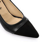 Faux Leather Pointed-Toe Block Heels