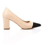 Faux Leather Pointed-Toe Block Heels