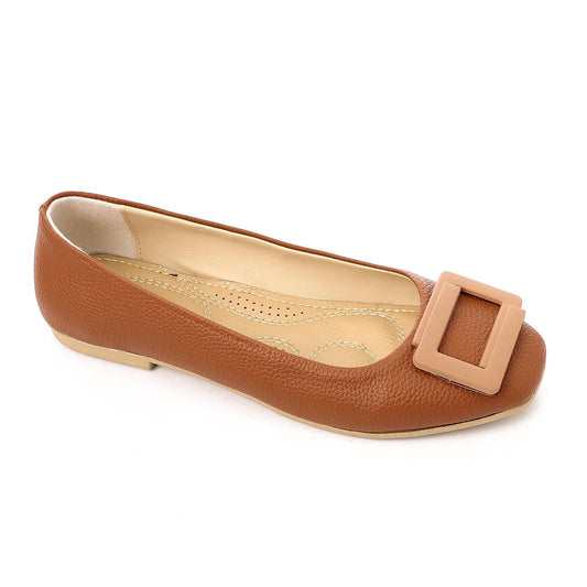 Upper Detailing Leather Ballerina