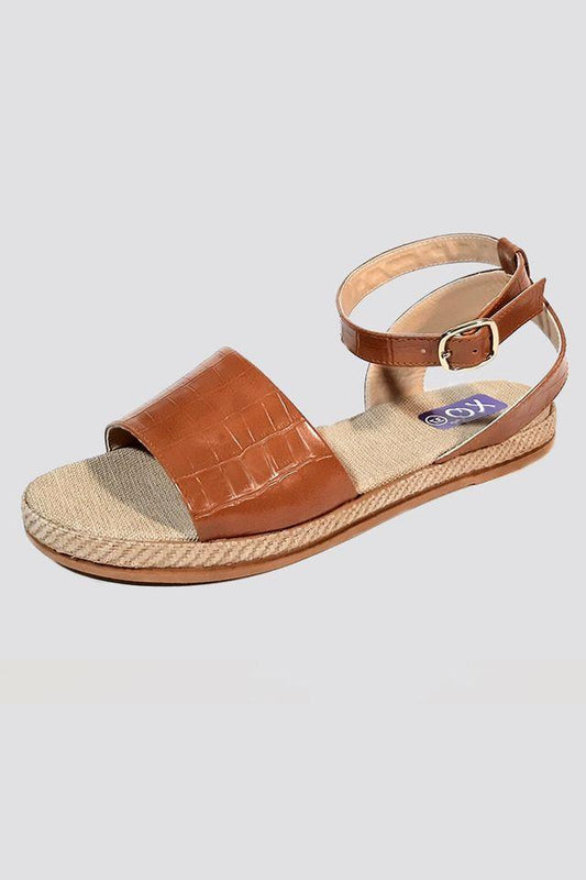 Flocked Leather Sandal