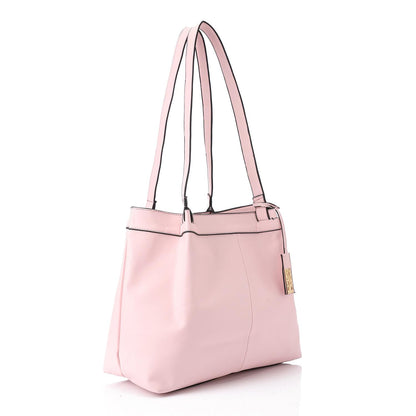 Pastel Pink Leather Shoulder Bag