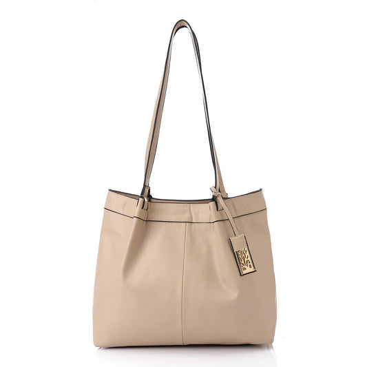 Beige Quilted Hand Bag