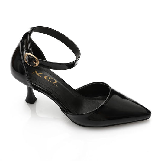 Kitten Heel Pointed Shoes - Black
