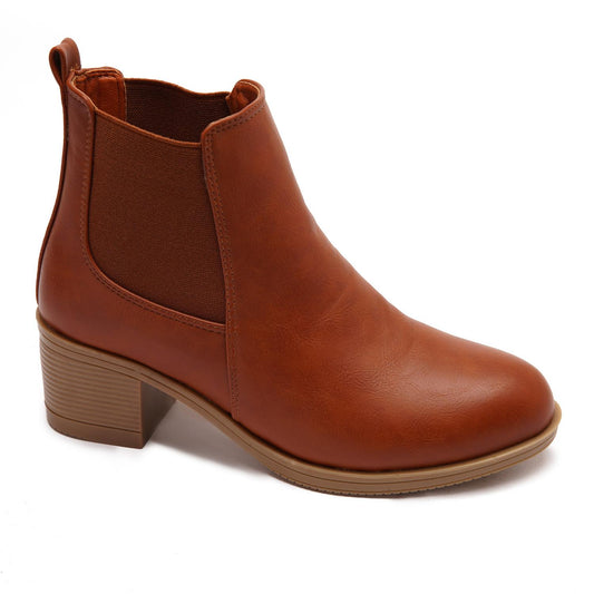 Block Heels Chelsea Boots - Havana