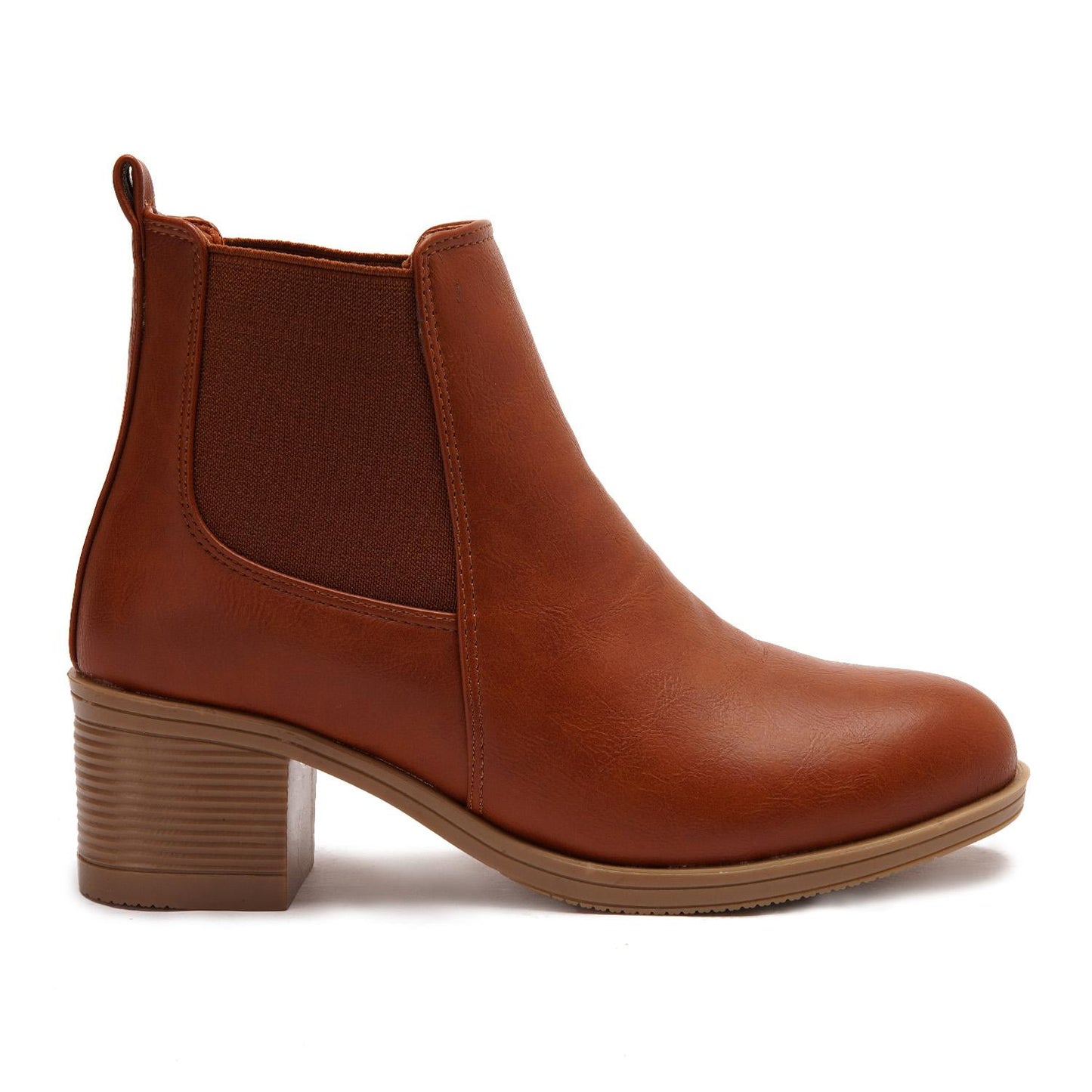 Block Heels Chelsea Boots - Havana