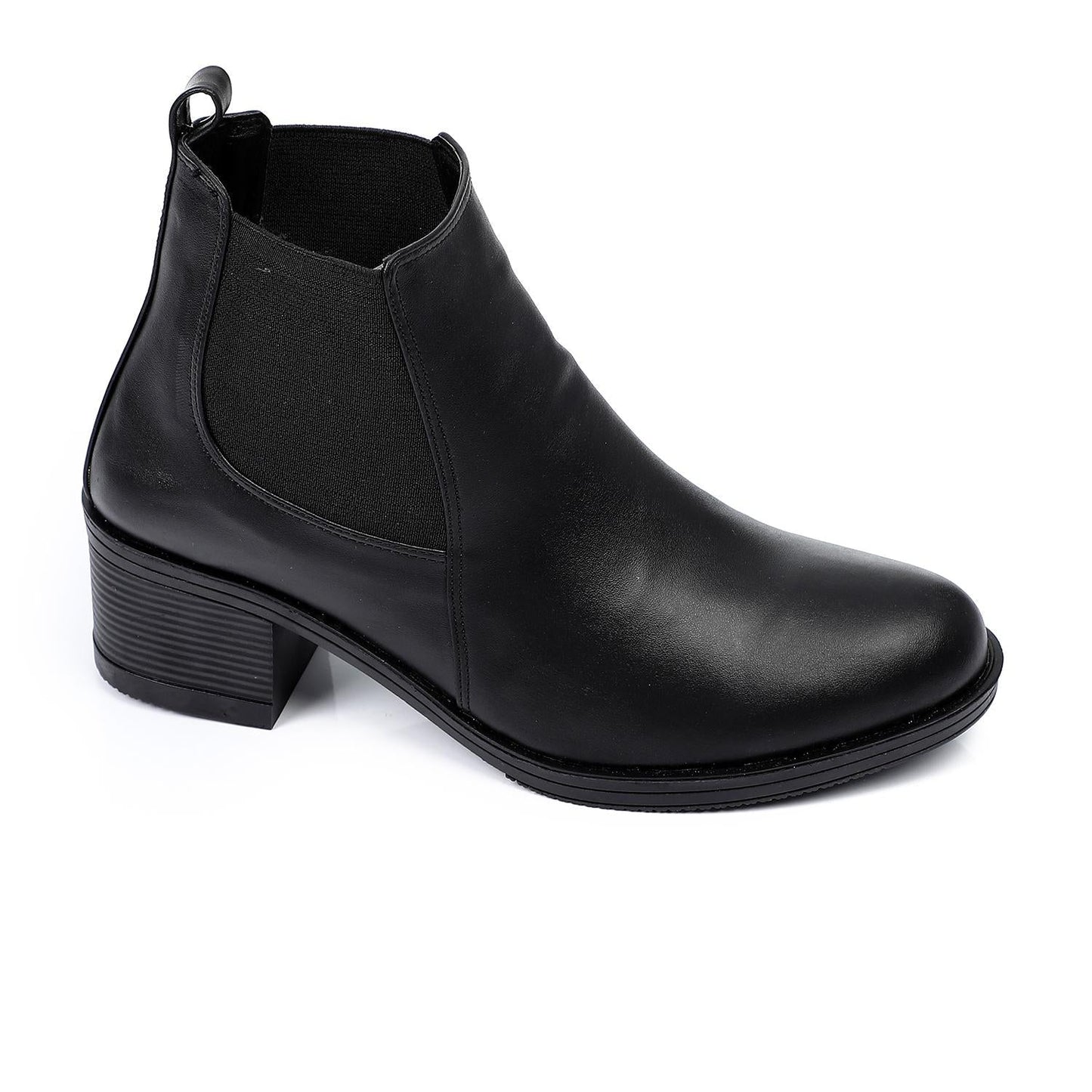 Block Heels Chelsea Boots - Black