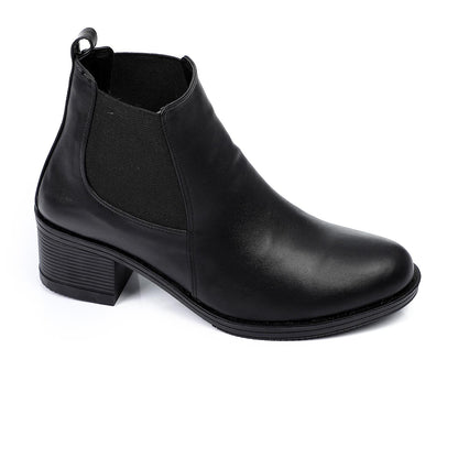 Block Heels Chelsea Boots - Black