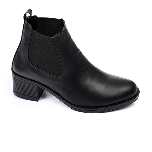 Block Heels Chelsea Boots - Black