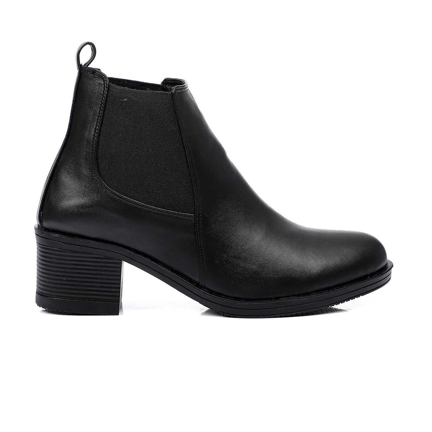 Block Heels Chelsea Boots - Black