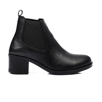 Block Heels Chelsea Boots - Black