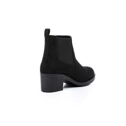 Suede Chelsea Boots with 5 cm Block Heel - Black