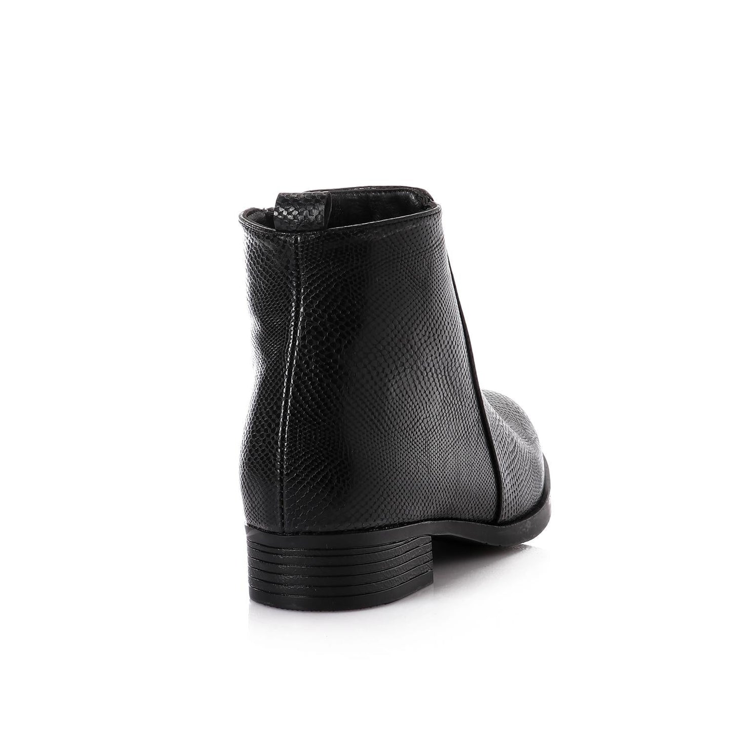 Black Chic Embossed Leather Boots