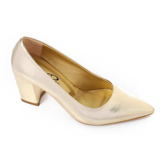 Gold Pointed Toecap Pumps