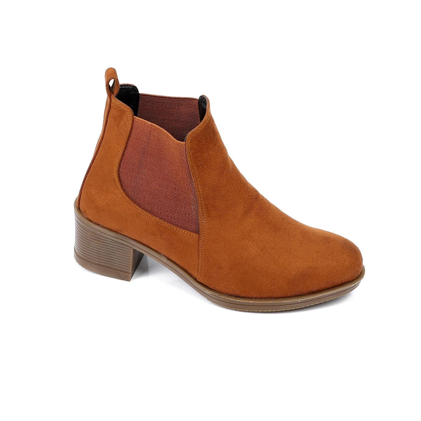 Suede Chelsea Boots with 5 cm Block Heel