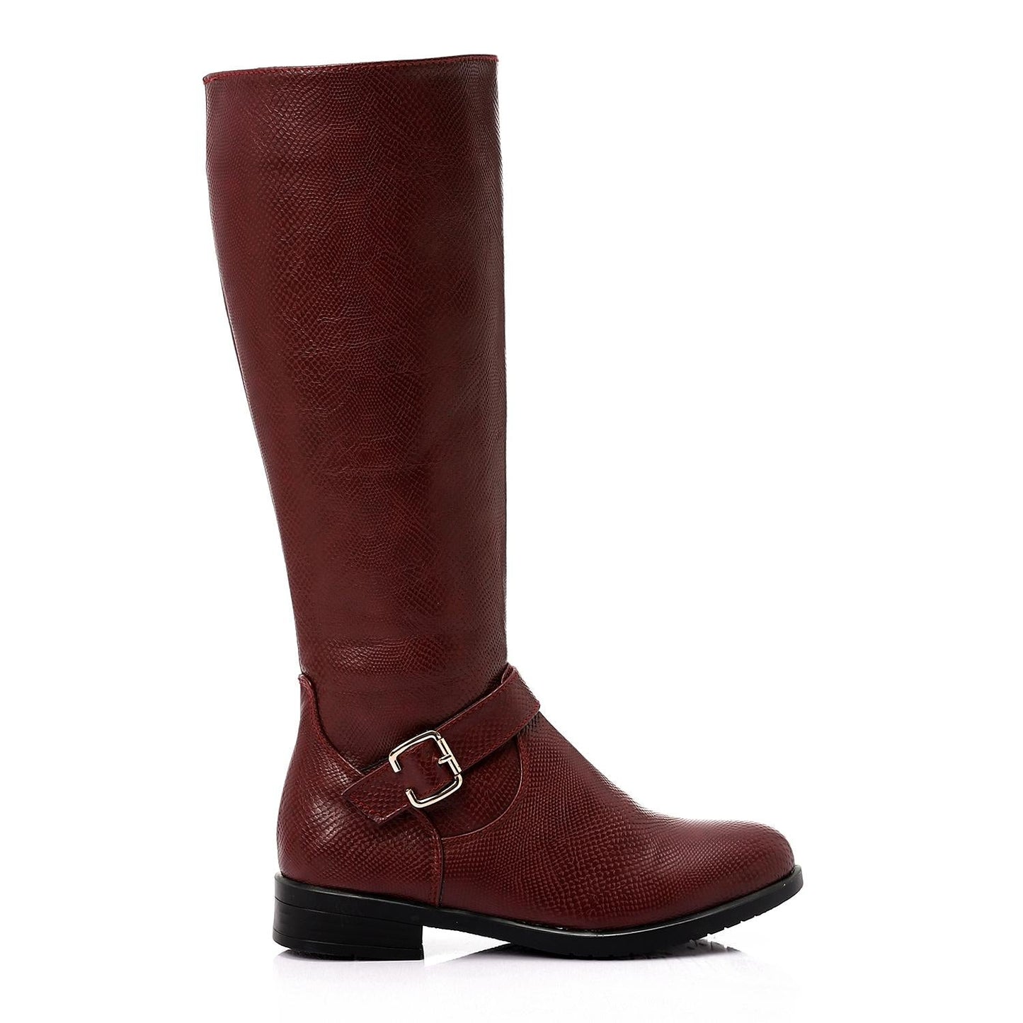 Textured Leather Knee High Boot