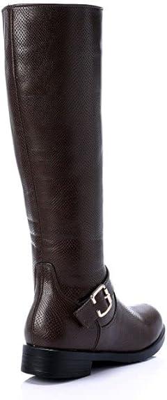 Textured Leather Knee High Boot