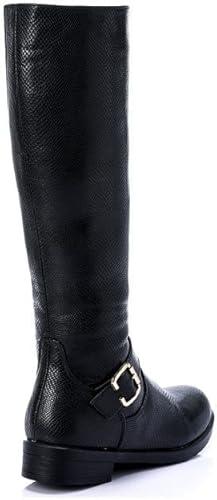 Textured Leather Knee High Boot