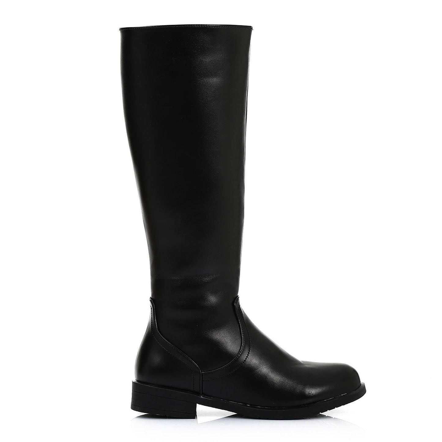 Wide Calf Leather Boot - Black