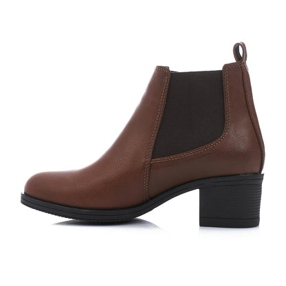 Block Heels Chelsea Boots - Brown