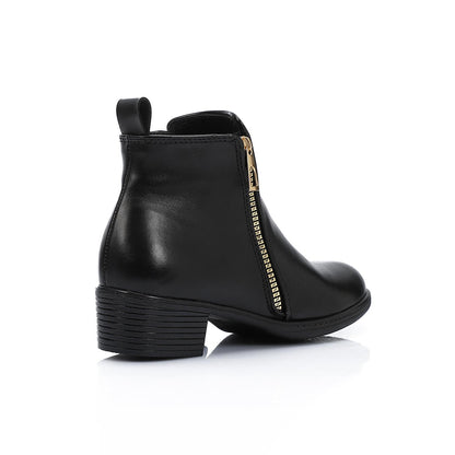 Leather Ankle Boot - Black