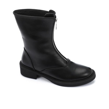 Leather Boot With Zip