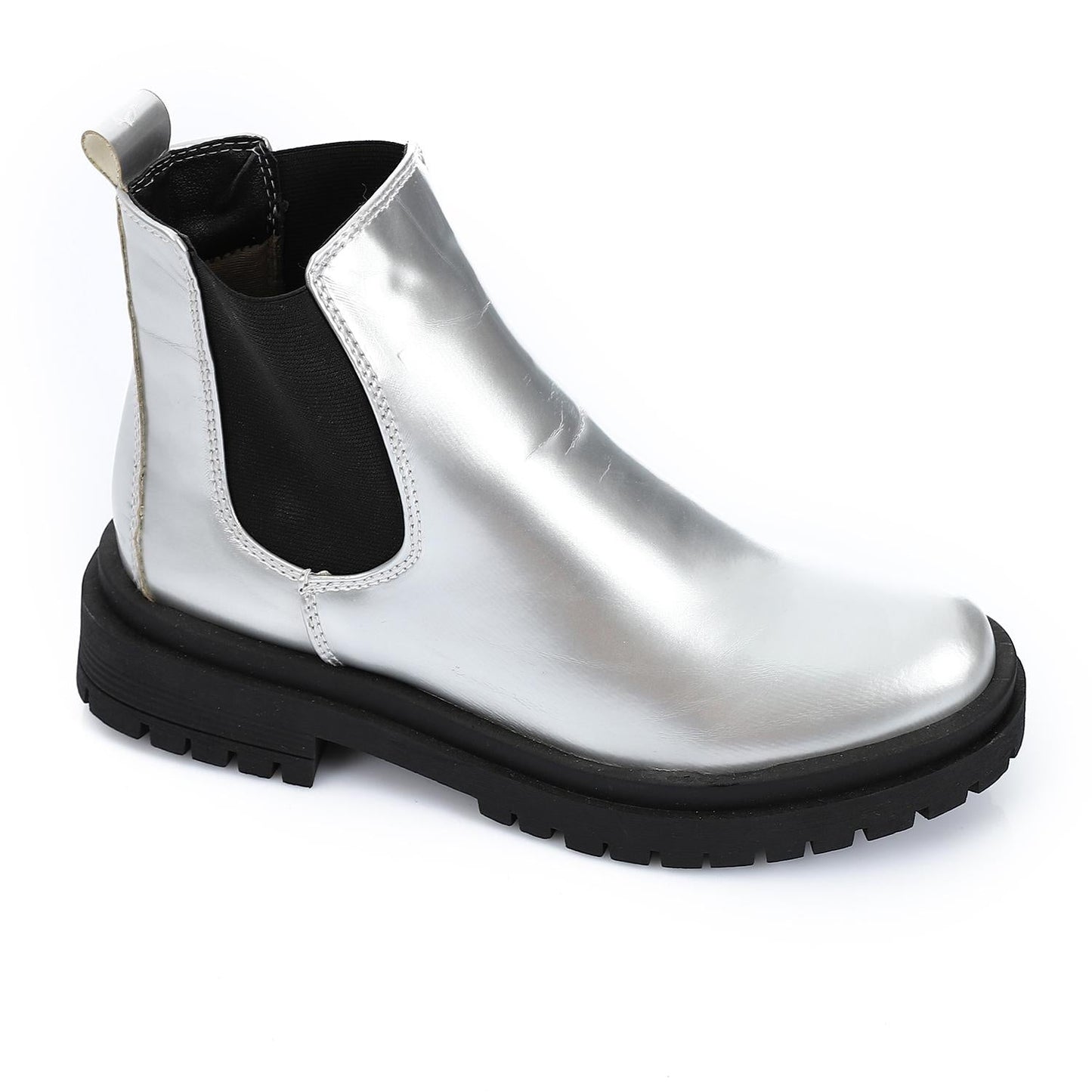 Leather Chelsea Boots - Silver