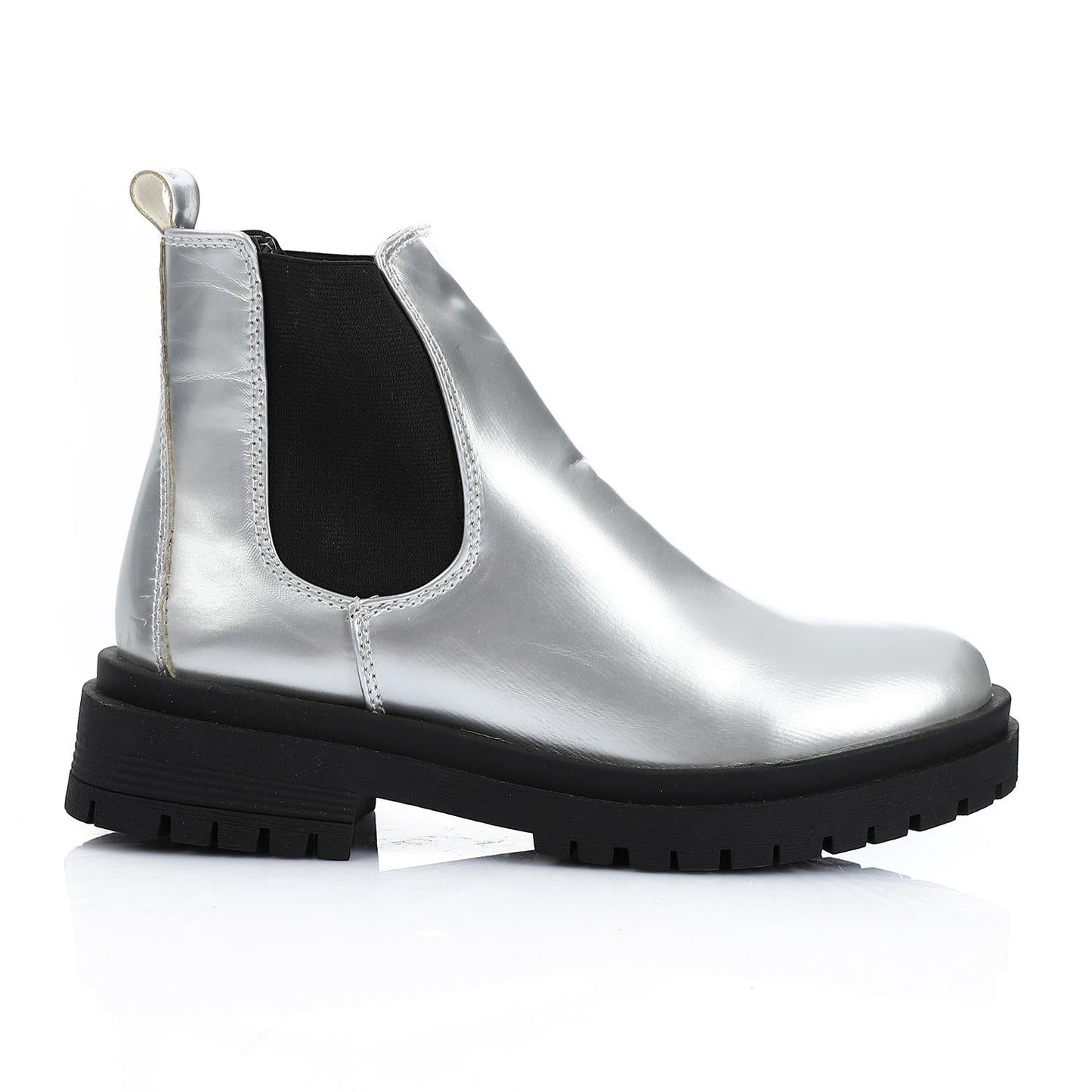 Leather Chelsea Boots - Silver