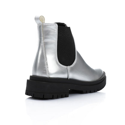 Leather Chelsea Boots - Silver