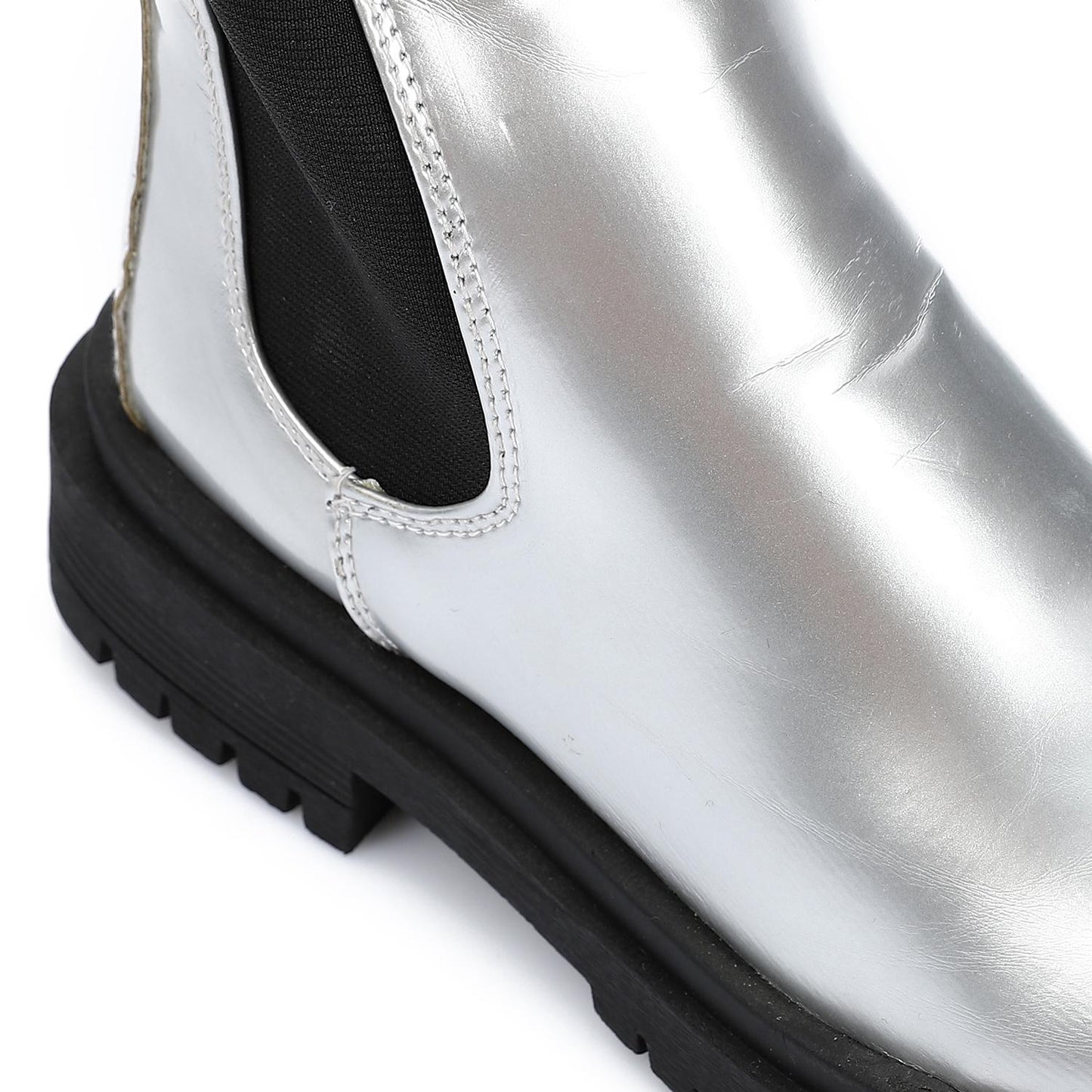 Leather Chelsea Boots - Silver