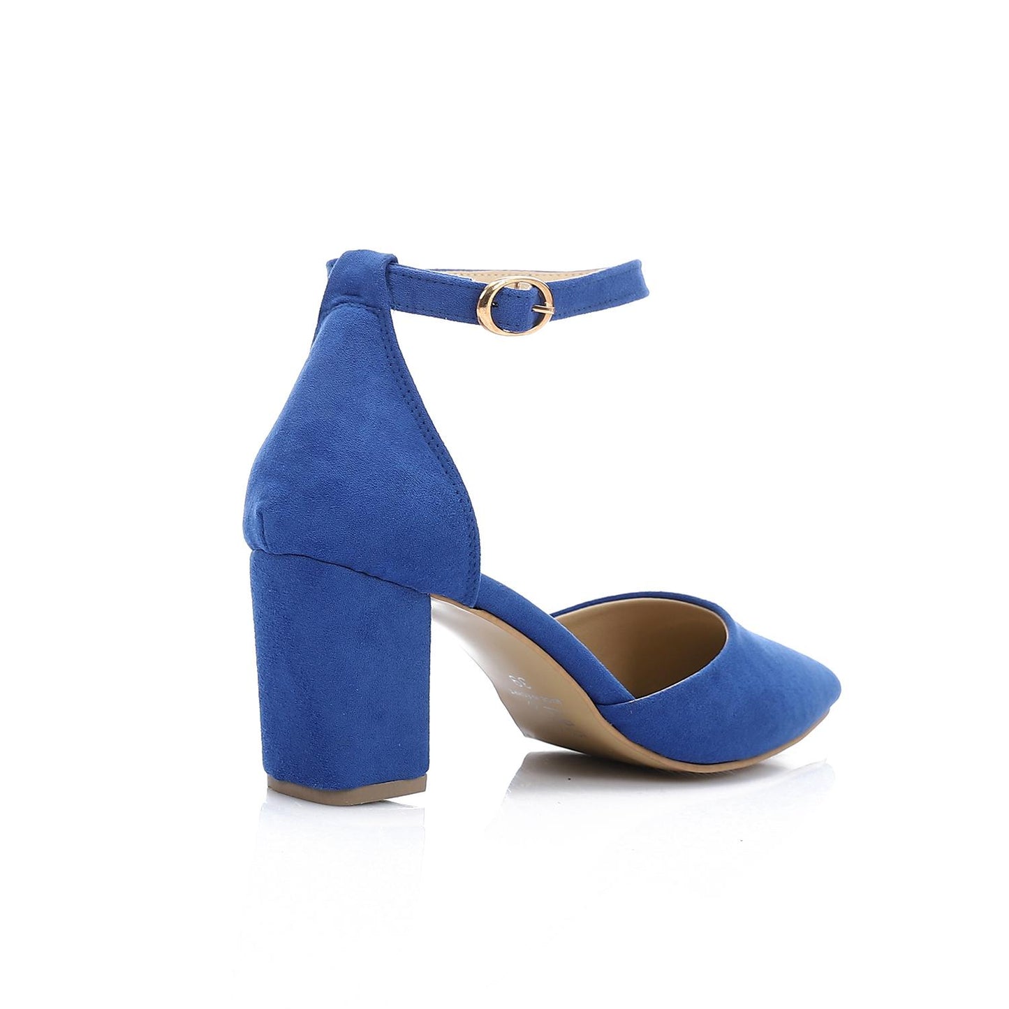 Blue Simple Ankle Buckle High Heels