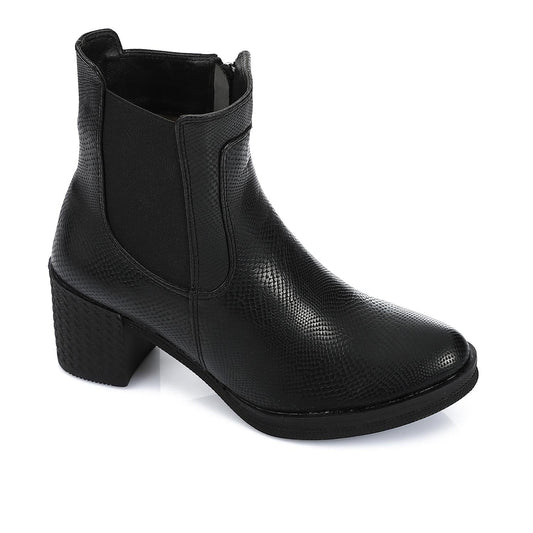 Leather Ankle Boot - Black