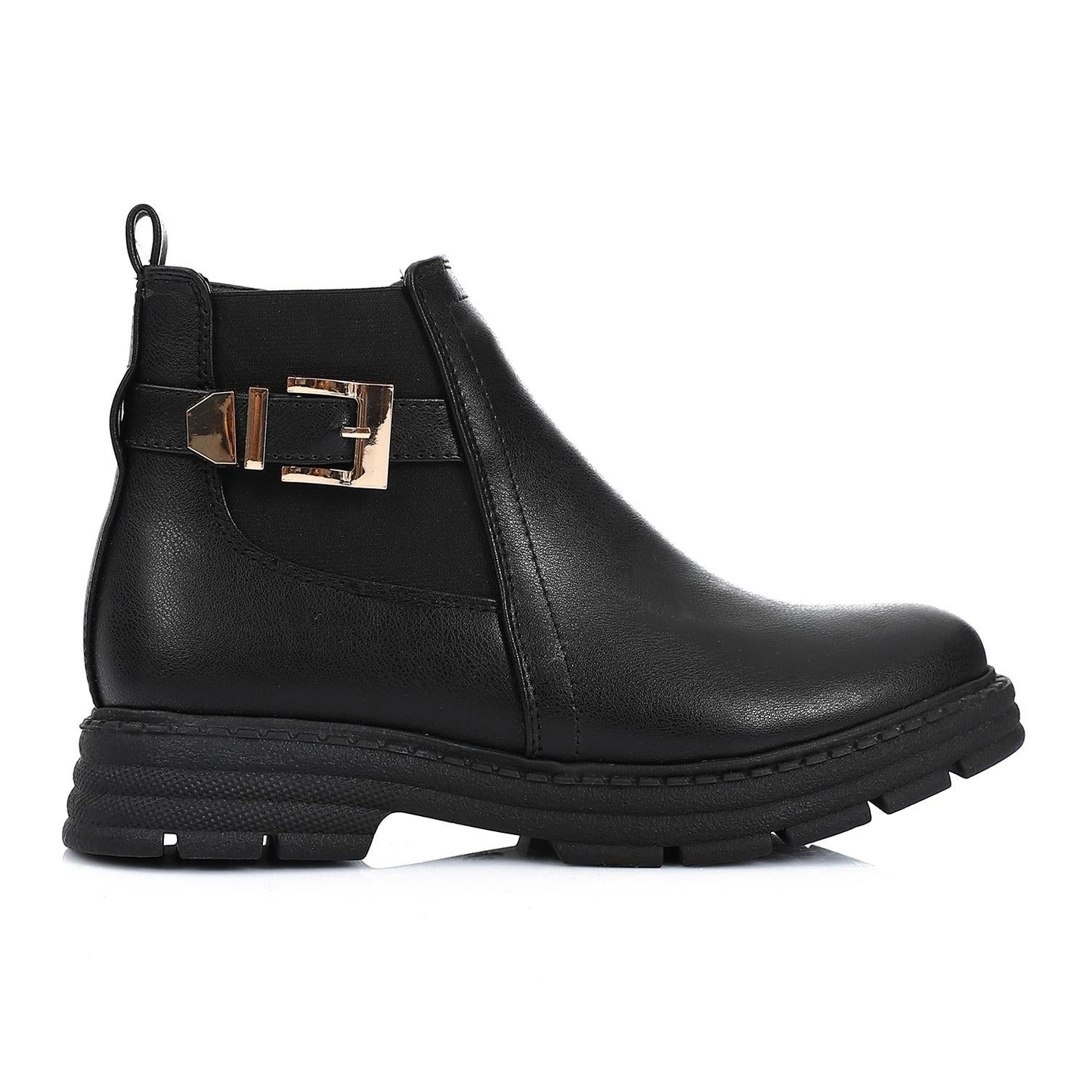 Patent Leather Ankle Boot- Black