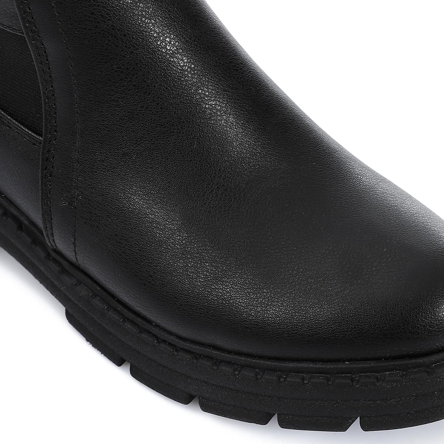 Patent Leather Ankle Boot- Black