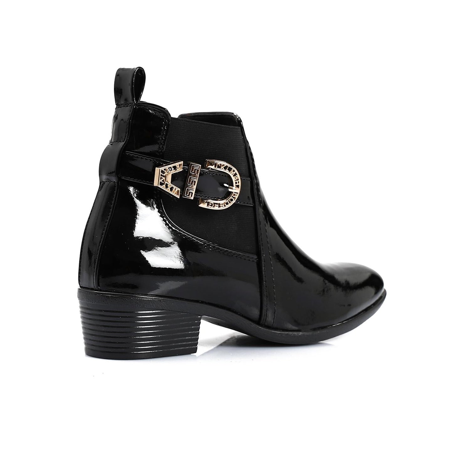 Patent Leather Ankle Boot - Black