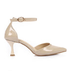 Patent Leather Kitten Heel Pointed Shoes