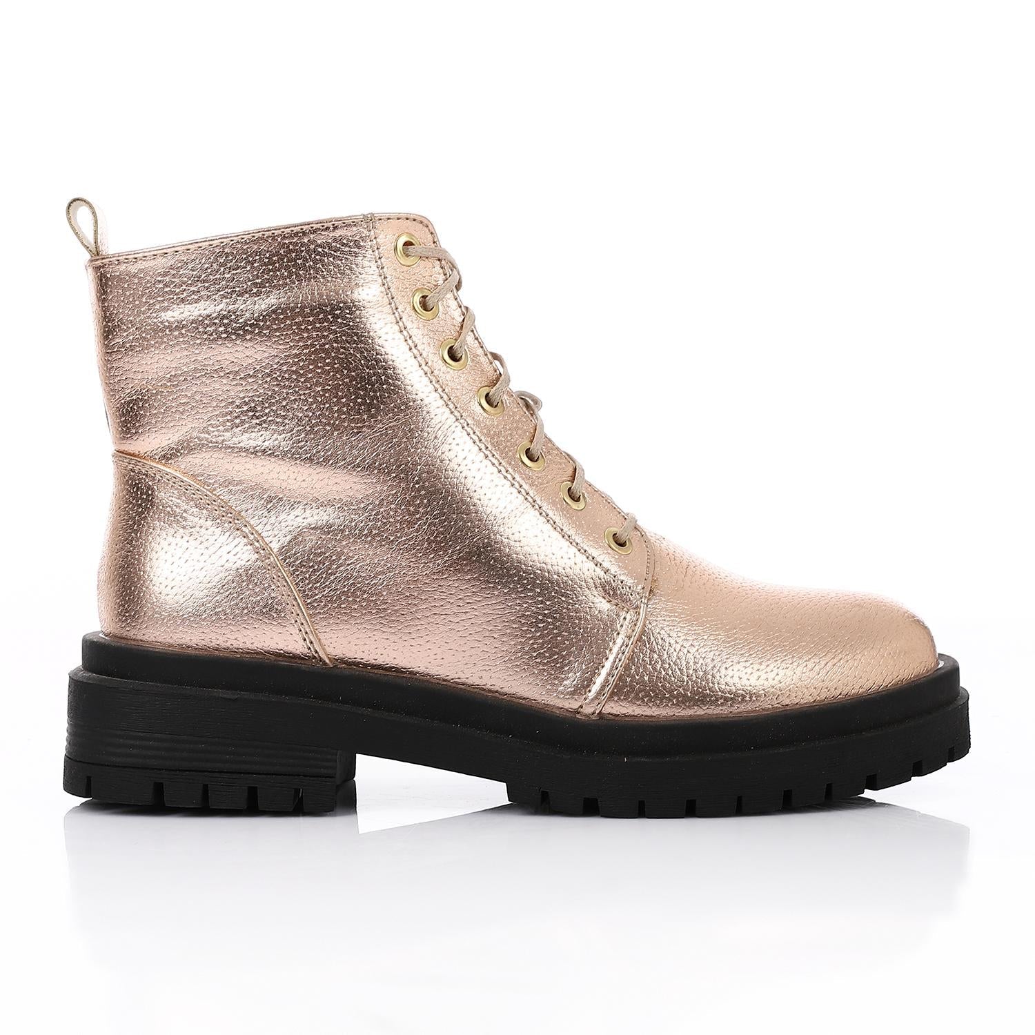 Leather Ankle Boot Champagne