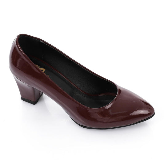 Patent Leather Low Hell Classic Pumps - Burgundy