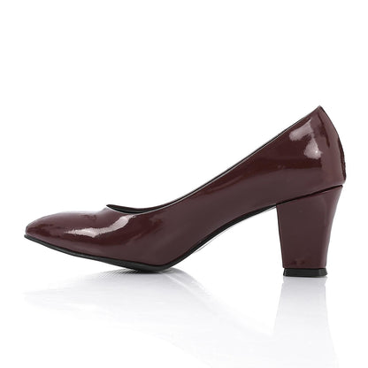 Patent Leather Low Hell Classic Pumps - Burgundy