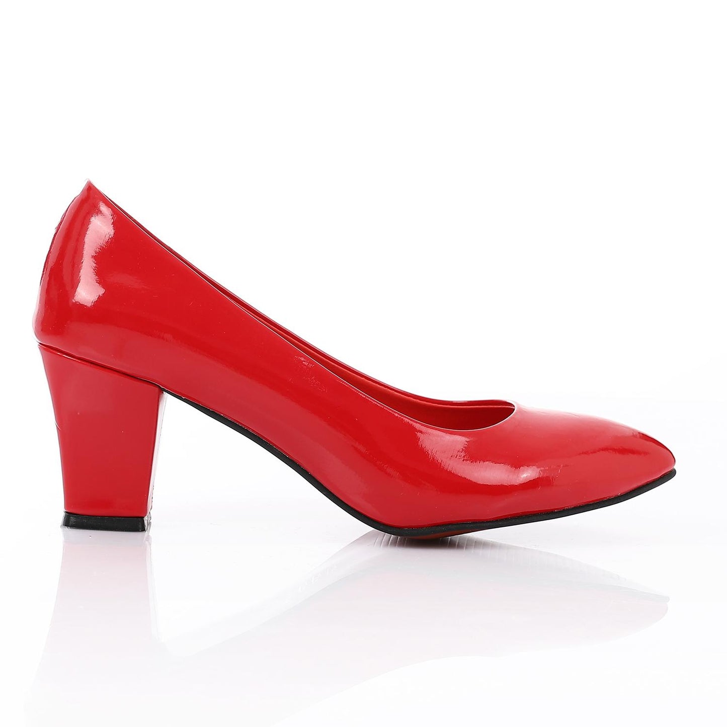 Patent Leather Low Hell Classic Pumps - Red