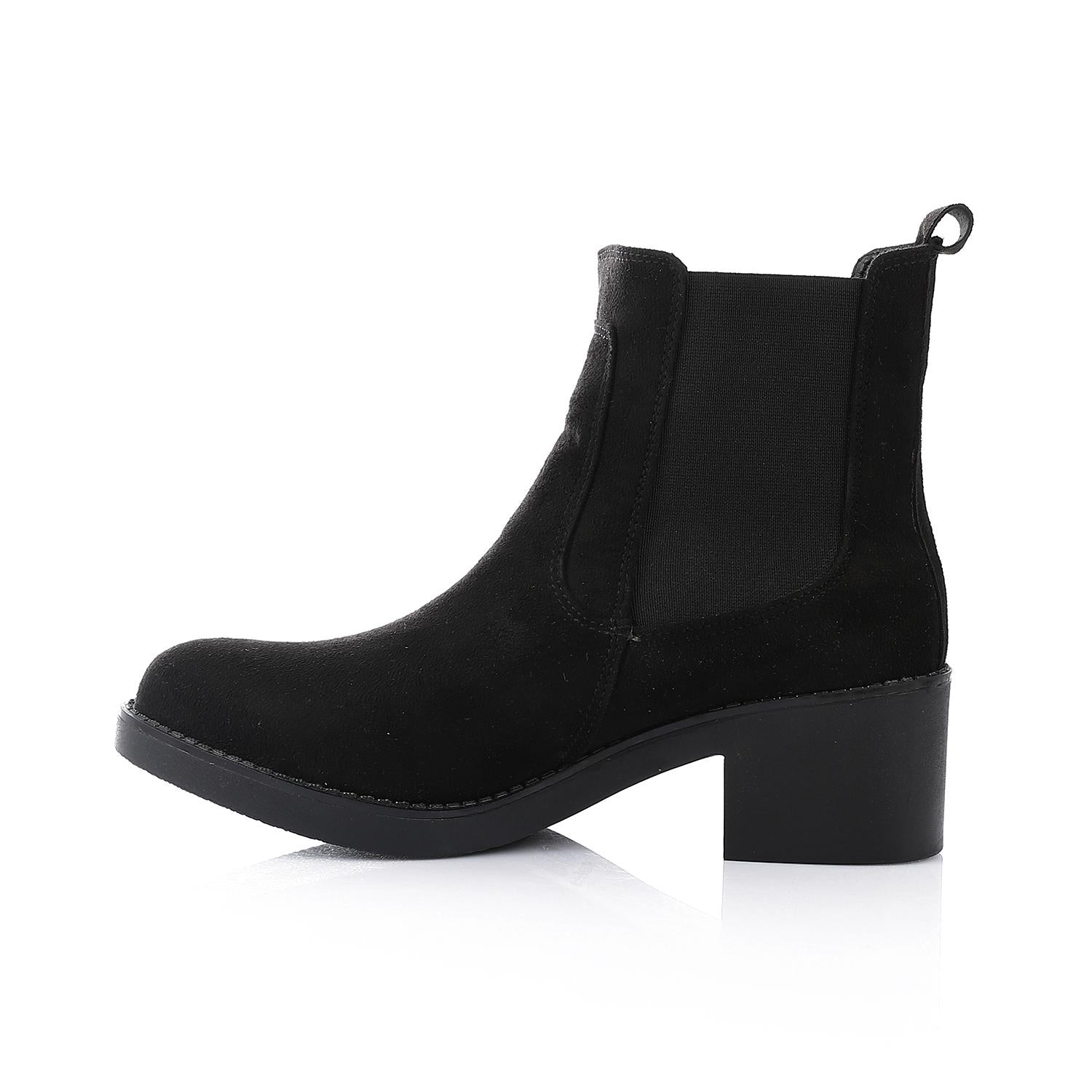 Suede Ankle Chelsea Boot - Black